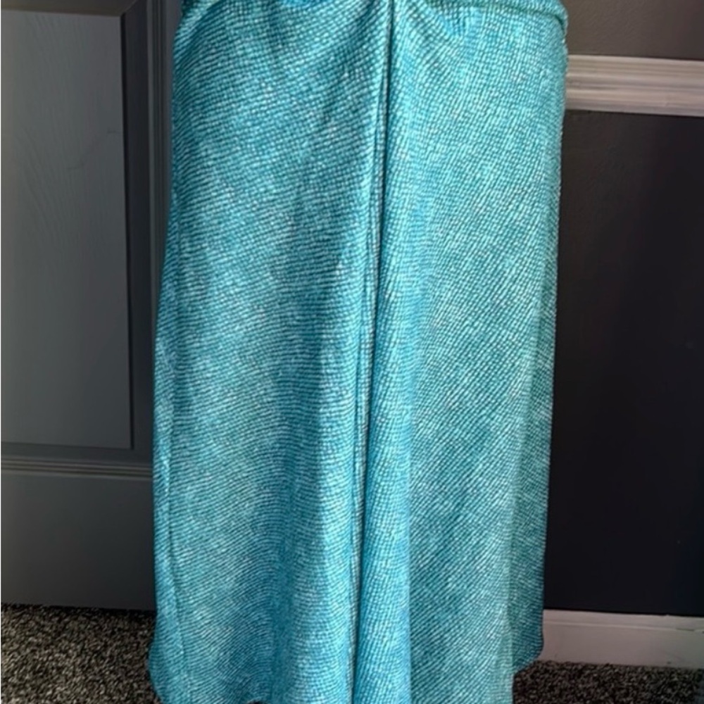Michael Kors Turquoise Strapless Twist-Front Slip Dress - Picture 4 of 7